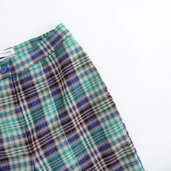 Urban Outfitters Green and Navy Checker Print Skinny Pants Size  4 - Picture 9 of 13